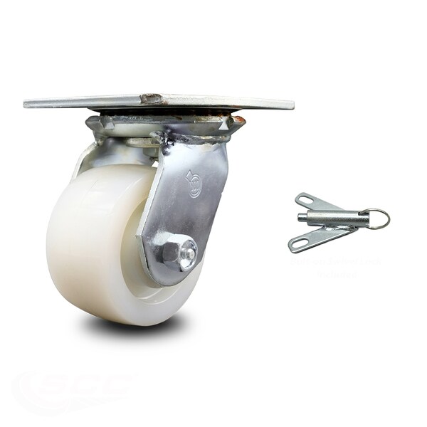 4 Inch Heavy Duty Nylon Caster with Ball Bearing and Swivel Lock